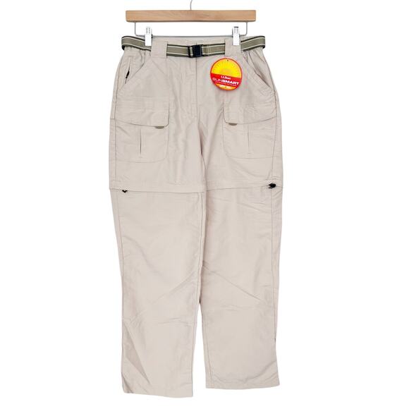 LL Bean Tan Convertible Zip Off Hiking Pants Shorts Sunsmart UPF 50+ Sz S - Picture 1 of 8